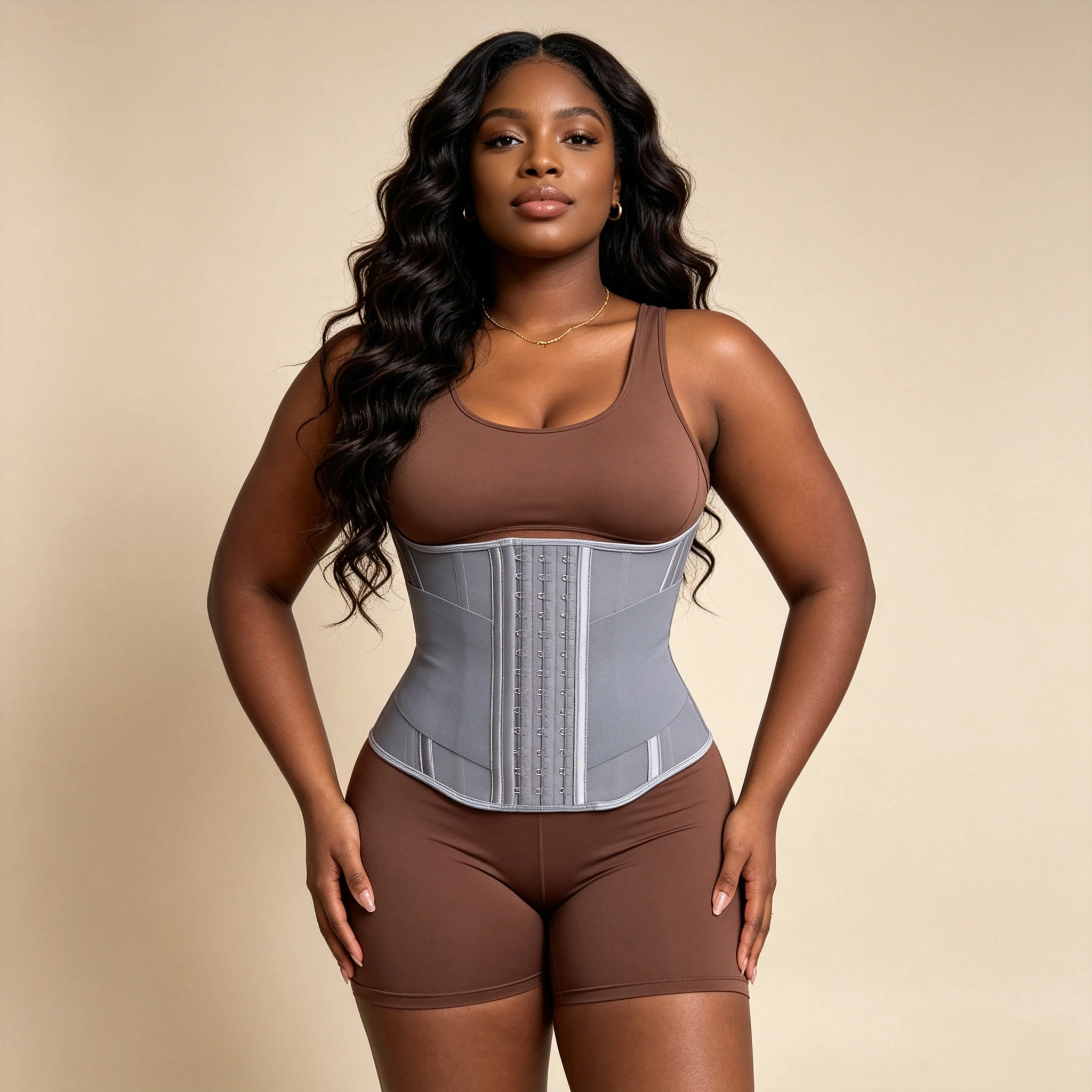 Women's High Compression Waist Trainer Corset Plus Size Zipper Body Shaper for Yoga Running Gym Fitness Shapewear