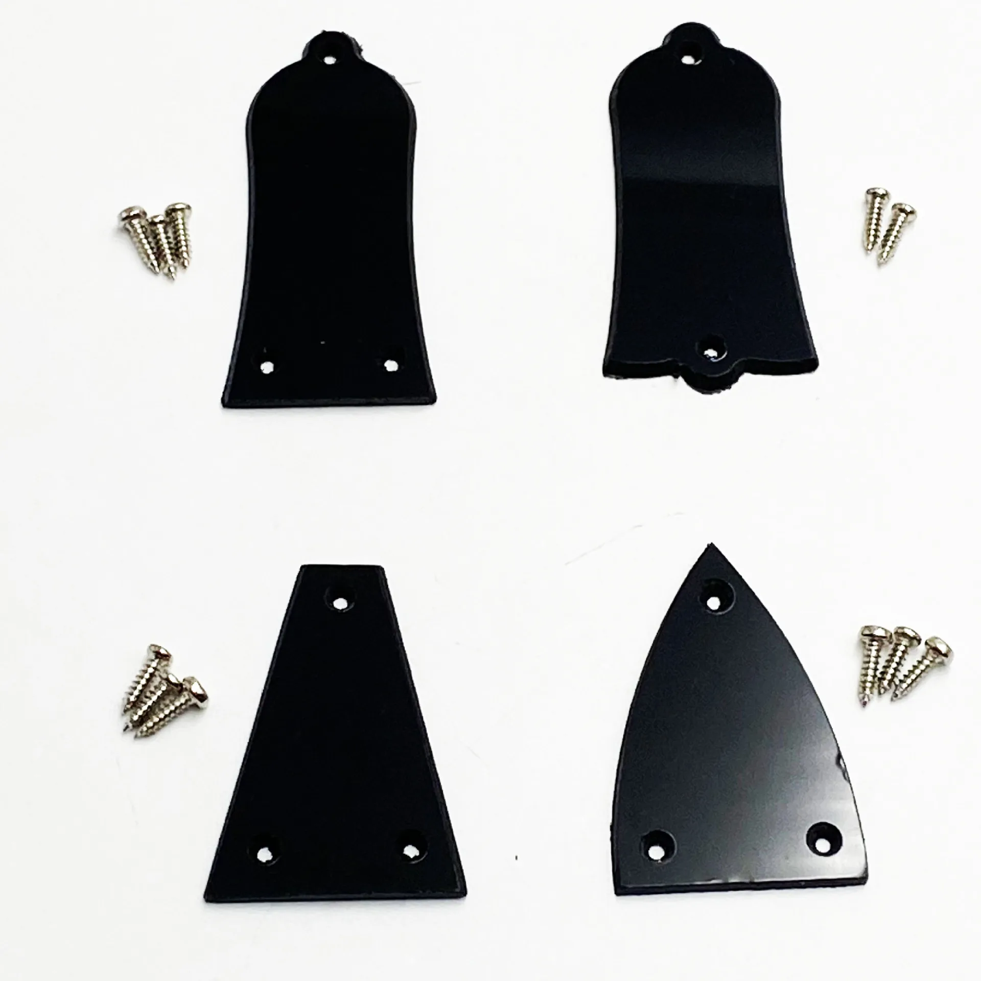 High-Quality Plastic Truss Rod Cover, Bell/Triangle/Trapezoid Shape Electric Guitar Headstock Cover Plate, Black Iron Core Cover
