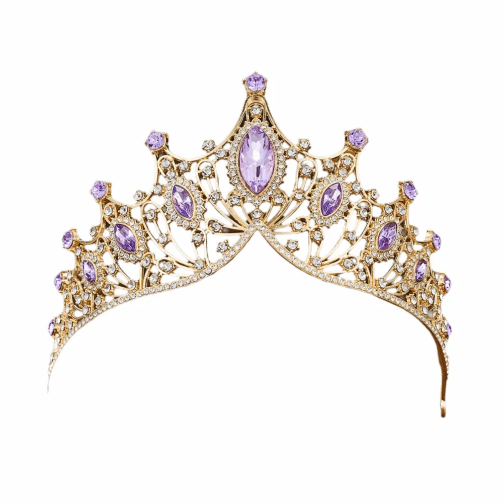 

Vintage Rhinestone Queen Princess Crown Alloy Baroque Bridal Headband Hair Accessories Prom Dress Jewelry New Year