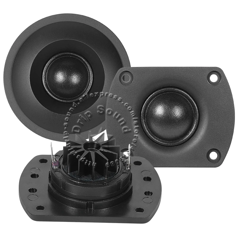 2pcs 4/6/8Ohm 20W Silk Film Tweeter NdFeB Magnetic Speaker Treble Loudspeaker with Heatsink #Golden/Silvery/Black