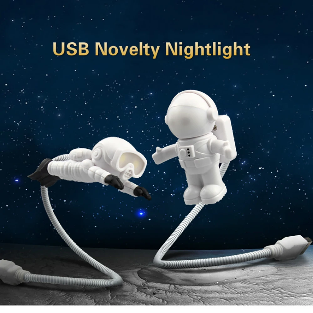 USB LED Astronaut Lamp Desk Lamp Reading Desk Lamp 5V LED Flexible Light Spaceman Portable Night Light For Computer Laptop PC