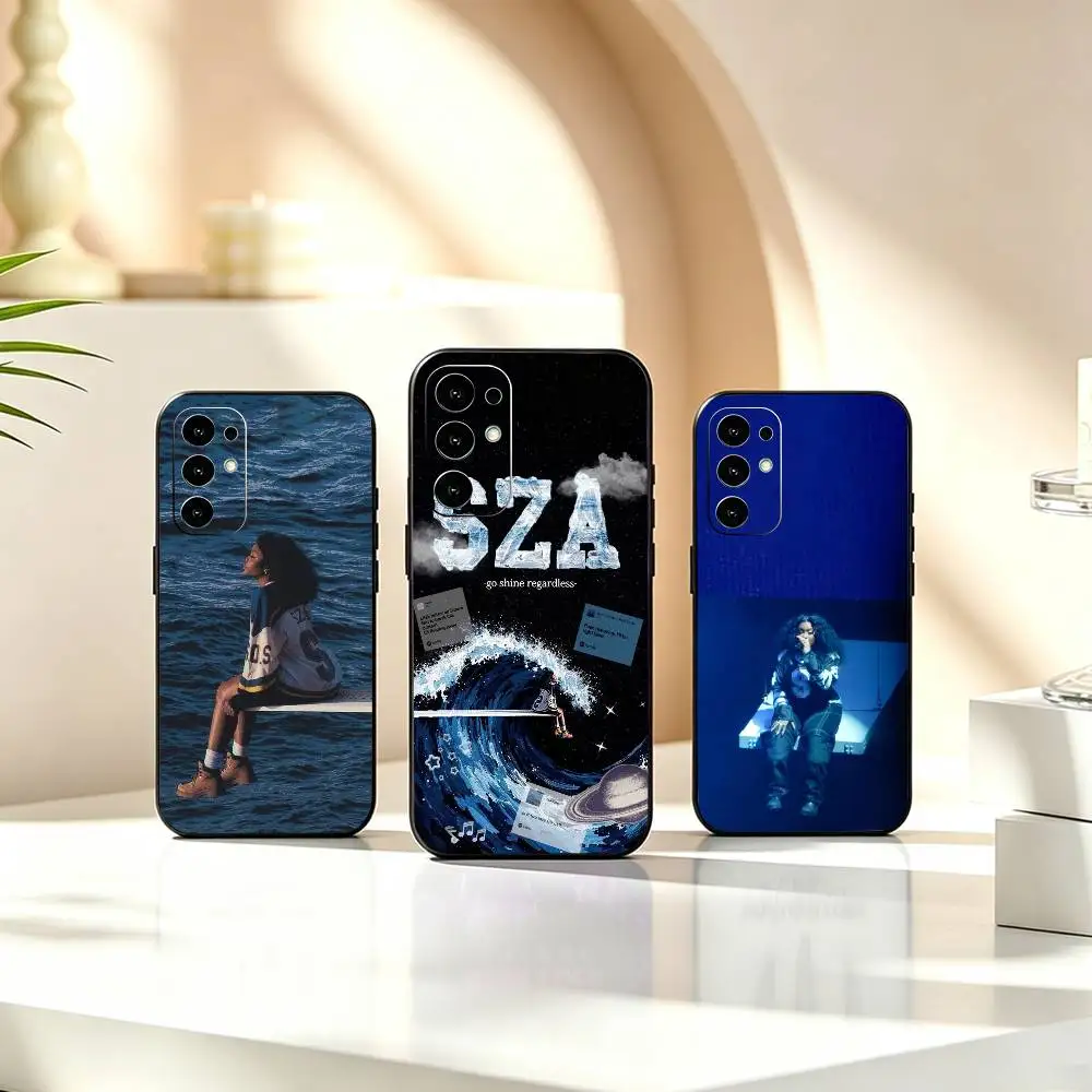 Trendy Singer S-SZA S-SOS Phone Case Black Silicone Soft For Samsung S26,S25,S24,S23,S22,S21,S30,Ultra,Plus,Fe,Lite