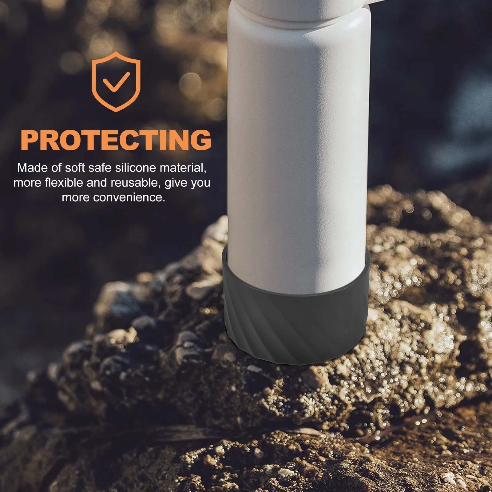 

VANZACK Silicone Water Bottle Sleeve Non Bottom Cover Anti Scald Tumbler Protector Extend Life