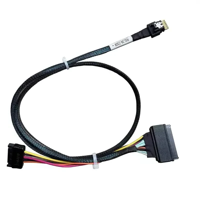 For PCIe 4.0 SlimSAS 4i (SFF-8654) to U.2 SFF-8639 Cable Available in 0.75m