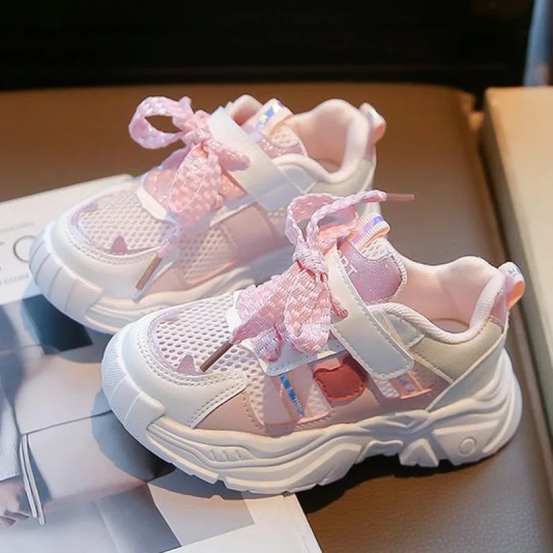 

Летние спортивные кроссовки для детей с перфорацией из сетчатого материала, дышащие, для подростков и детей, нескользящая обувь для бега для мальчиков и девочек.