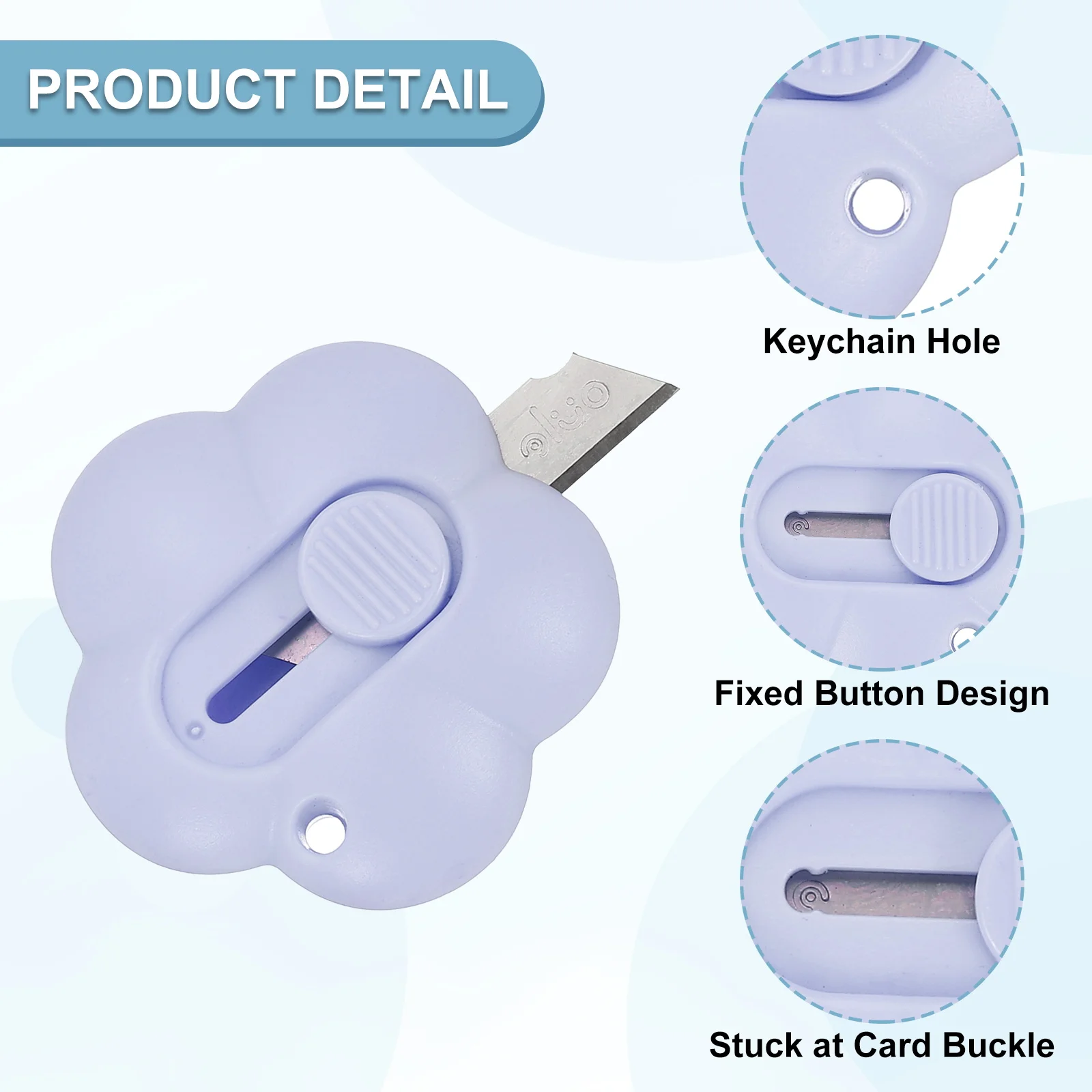 3-6Pcs Box Cutters Mini Telescopic Practical Knife Retractable Letter Opener Cloud Shaped Small Package Opener Envelope Slitter