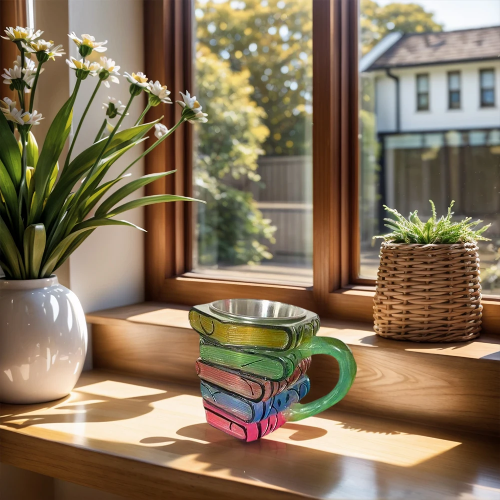 Nieuwigheid 3D Geschilderde Boeken Koffiemok Unieke Boeken Stapel Koffiekopje Creatieve Drinkbeker Cadeaus voor Boekenliefhebbers