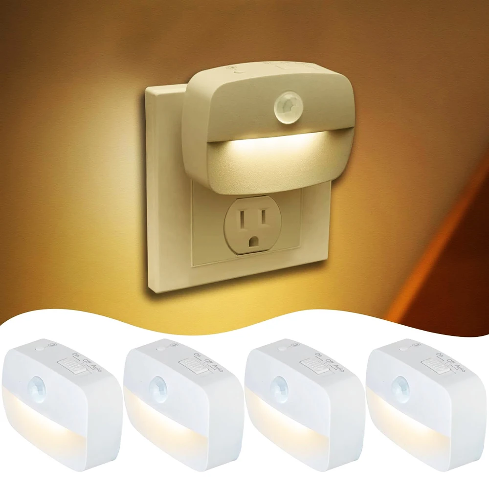 LED 야간등 유럽 콘센트 연결 스마트 동작 센서 조명 220V 가정 통로 화장실 복도 계단 주방 침실용 벽등 야간 전등