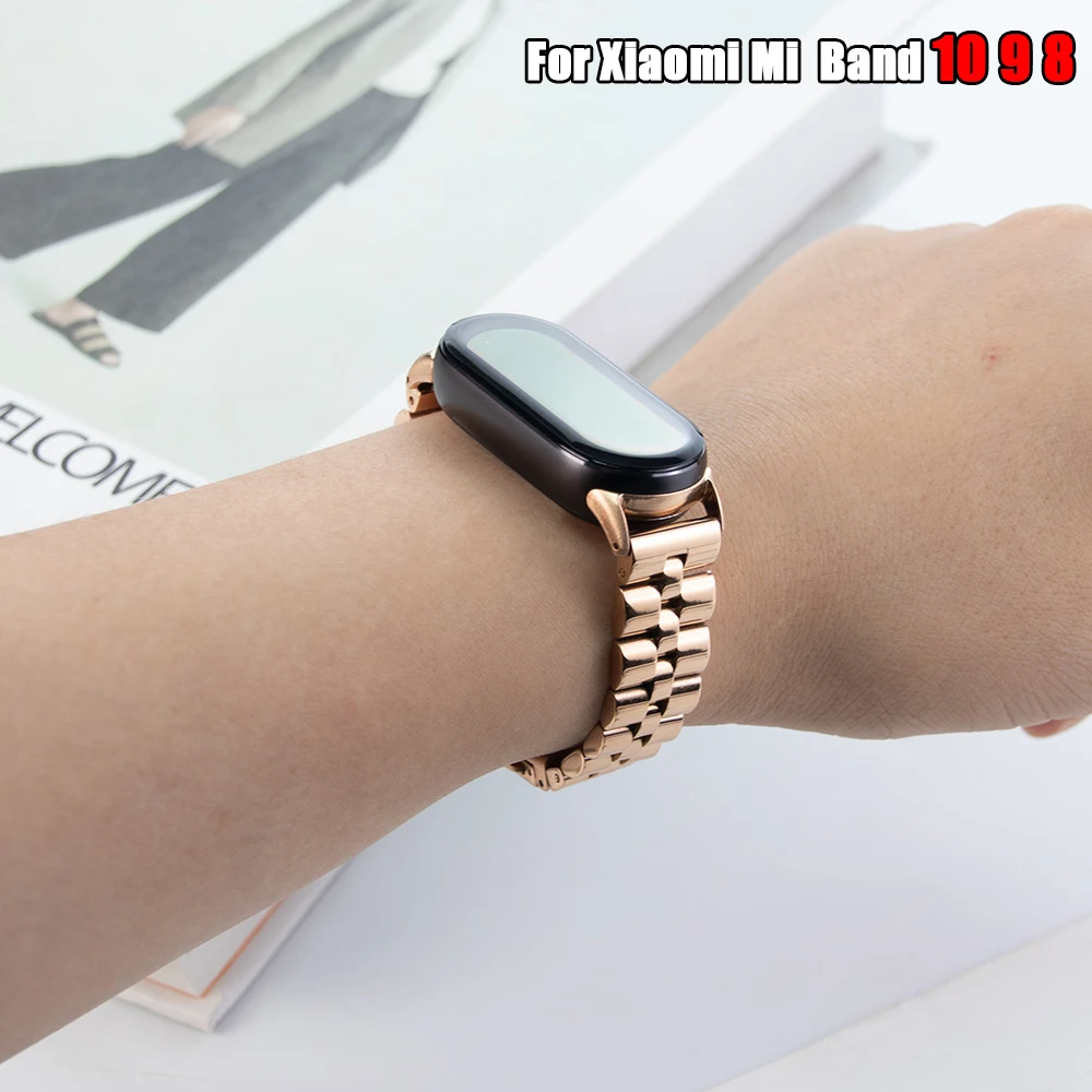 Edelstahl Armband Für Xiaomi Mi Band 10/9/8 Strap Ersatz Correa Miband 10 Bands Für Xiaomi 9 uhrenarmbänder Zubehör