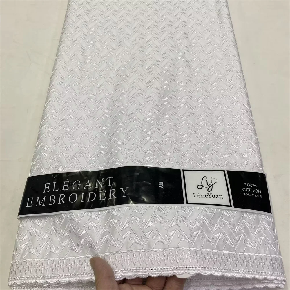 SJ Lace 2024 High Quality Swiss Voile Lace In Switzerland Cotton Polish Men Dress Lace fabric For Wedding Dresses African 13-56