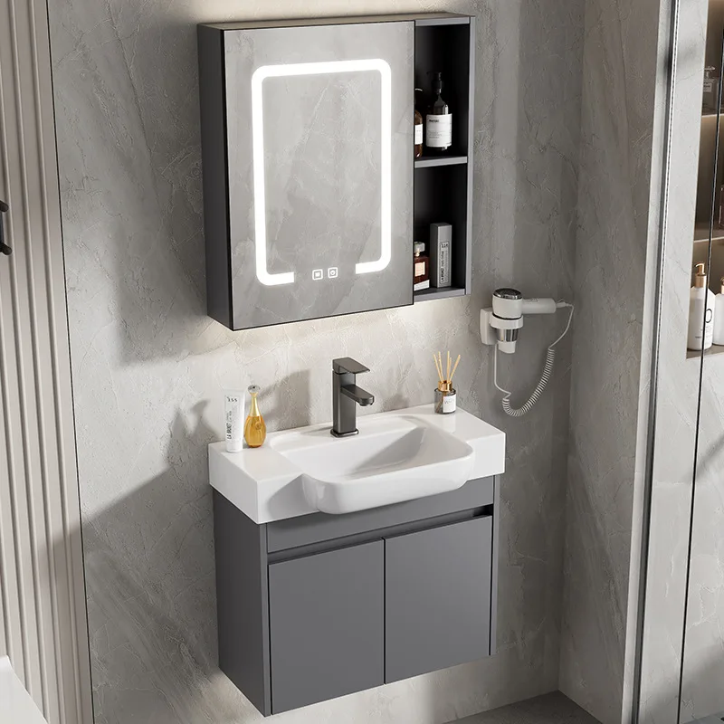 

space aluminum bathroom cabinet combination deepened ceramic washbasin hotel washbasin small apartment