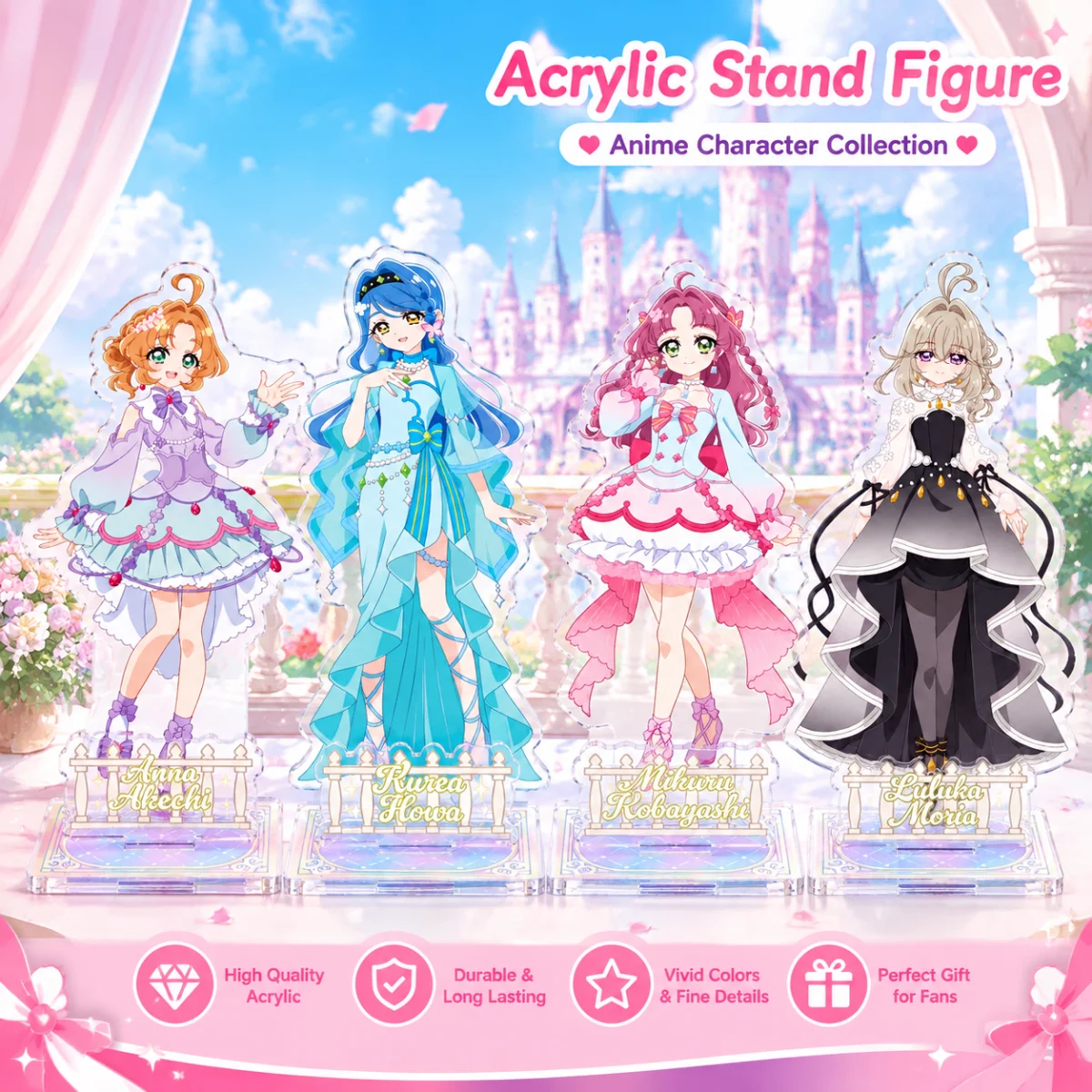 Star Detective Precure Acrylic Stand Anime Figure Laluka Moria Cure Arcana Shadow Arcana Double-sided Gothic Kawaii Toy Keychain