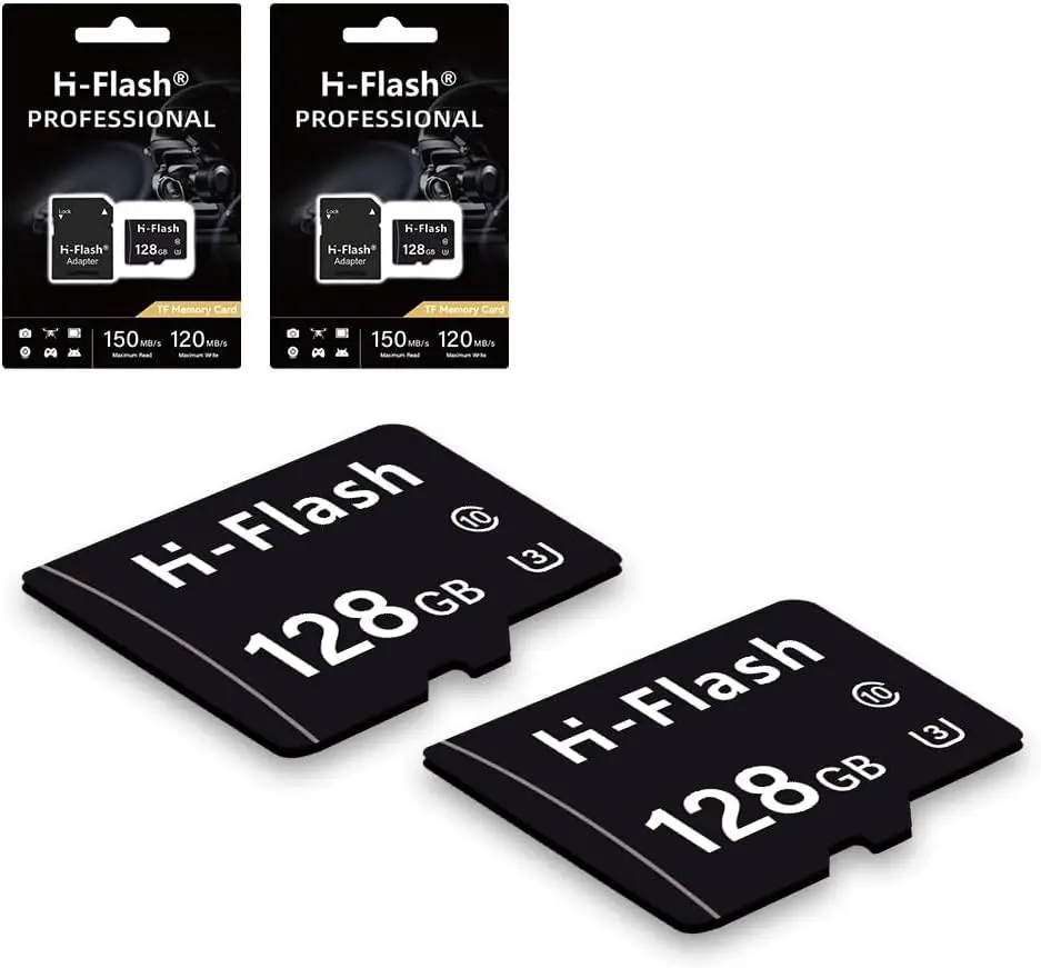 

128GB U3 High-Speed TF Card 2-Pack, Up to 150MB/s for Dash Cam, Security Camera, Tablet, Phone