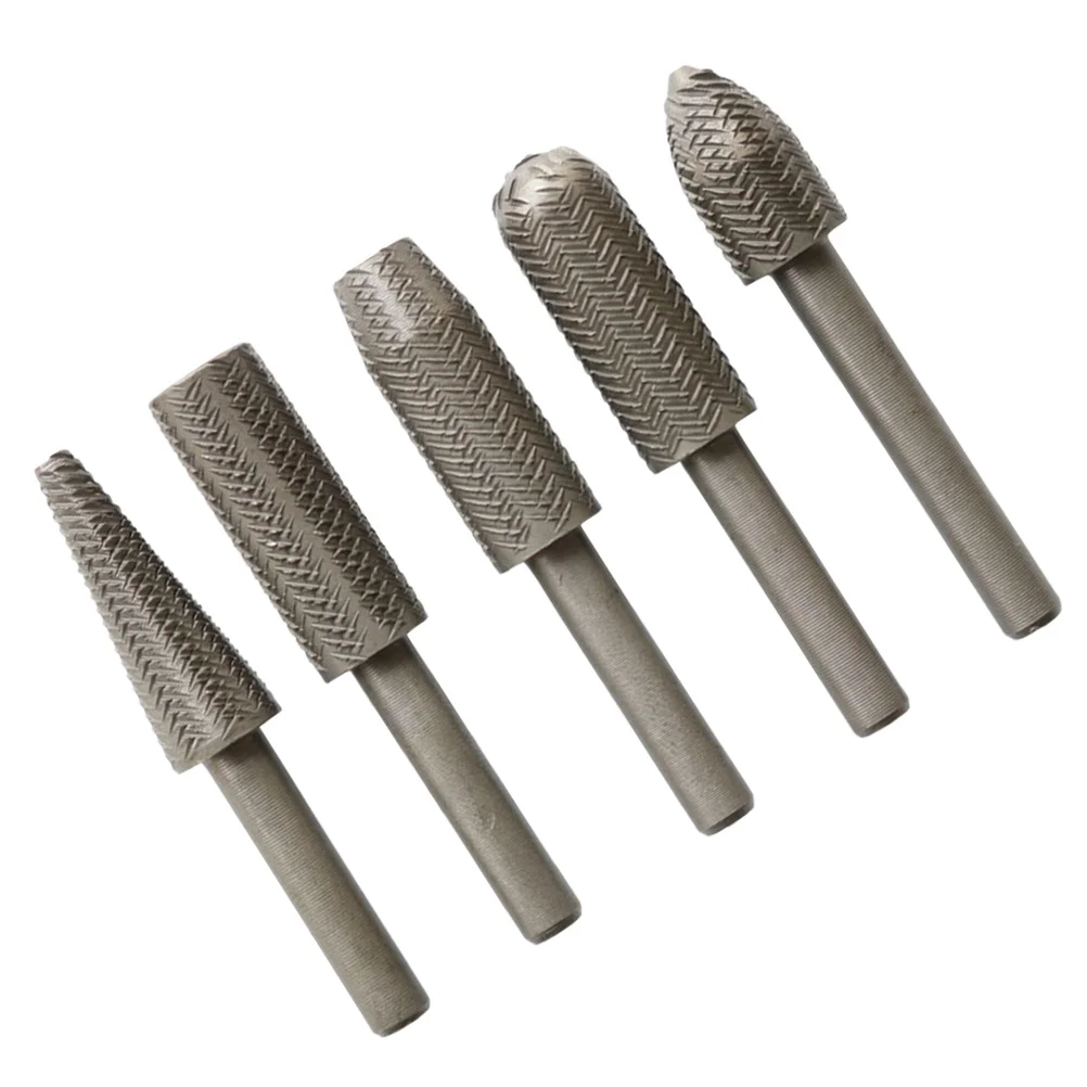 

1Set Steel Rotary Cutter File Set 5 Pieces Electric Rotary Files for Grinding Polishing Carving Engraving Wood Metal Drill Tool