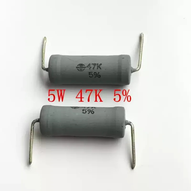 5-100pcs 5W 47K 5% direct insertion resistor power resistor