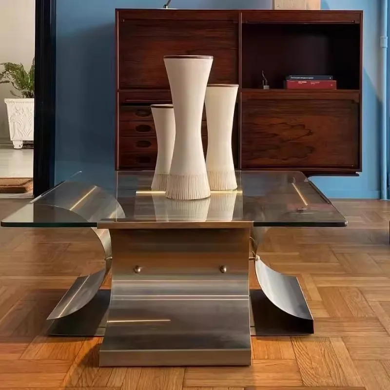 Mesa de té de cristal