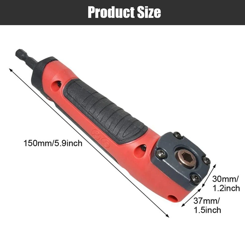 Electric Screwdriver Right-Angle Corner Operation Tool Plastic+Metal 1/4 Steering Corner Drill With 10 Batches