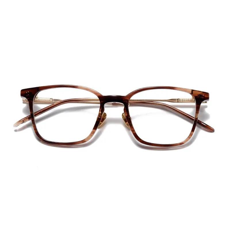 2025 اليابانية اليدوية الرجال مربع النظارات الإطار NMP-116 خلات التيتانيوم خفيفة العلامة التجارية تصميم نظارات خمر #6