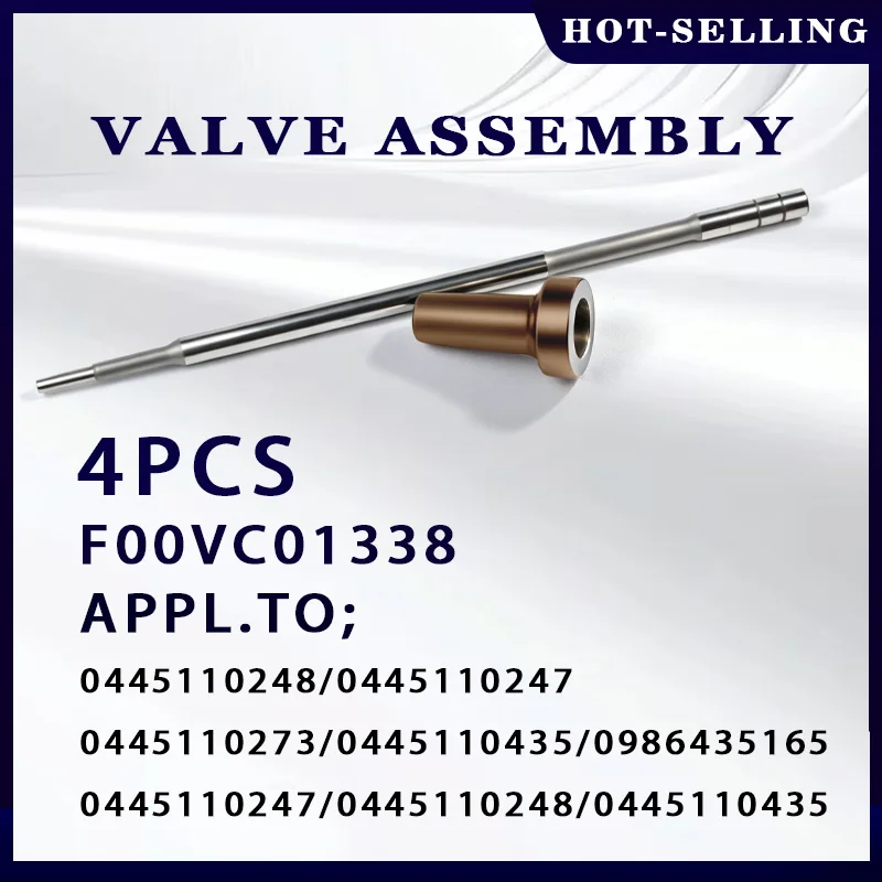 4Pcs - F00VC01338 Combo of Control Valve Components Suit For 0445110435 0445110248 0445110247 Auto Diesel Injector YF1228