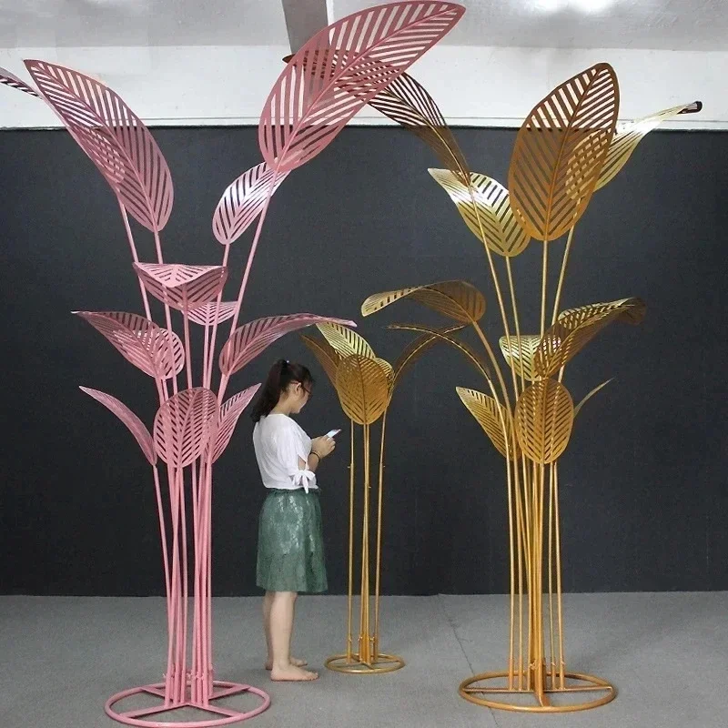 1/2/3/4 pce of 3-leaf/5-leaf/9-leaf/12 leaf new style wedding props, wrought iron banana leaf guide layout, T-stage decoration
