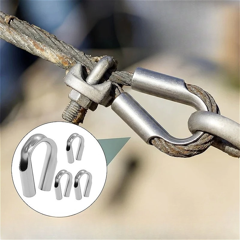 M6~M28 304 Stainless Steel Thimble Wire Rope Cable Protection Thimbles Rigging Wire Rope Tube Thimble Heavy Duty Cable Thimble
