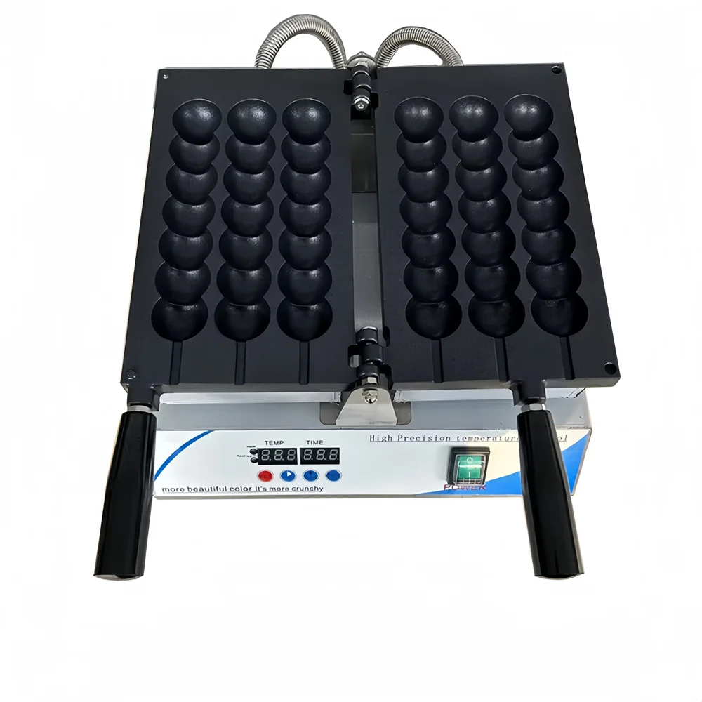 ¡Gran oferta de tomates rojos netos en palitos, artefacto para gofres! Brocheta tipo bola comercial, una máquina toma múltiples segundos para configurar