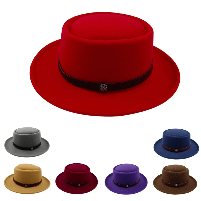 

porkpie hats for men fedoras jazz hats gentleman Flat Top hat Panama fashion sombrero hombre chapeu masculino vintage Business