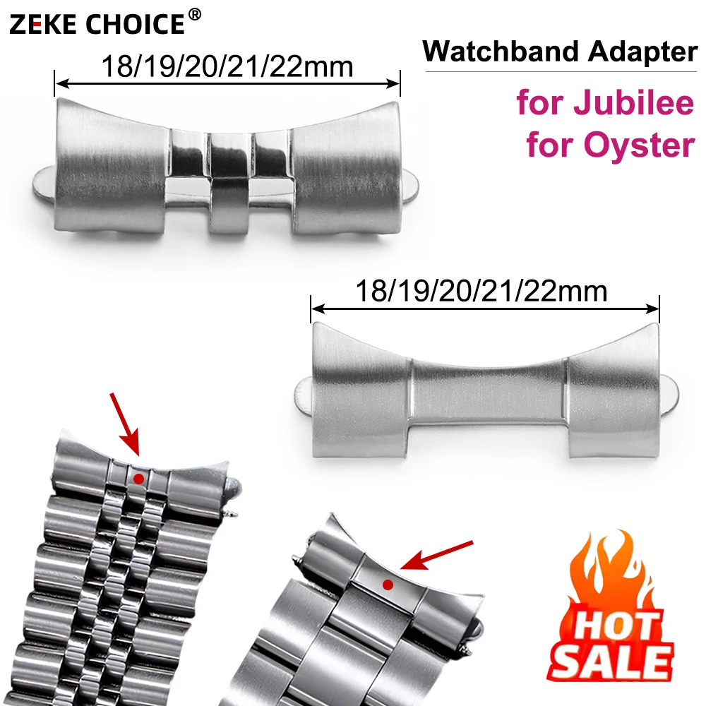 18/19/20/21/22mm Stainless Steel Bracelet Connectors for Seiko SKX007 SKX009 for Oyster for Jubilee Curved End Link Band Adapter view 2