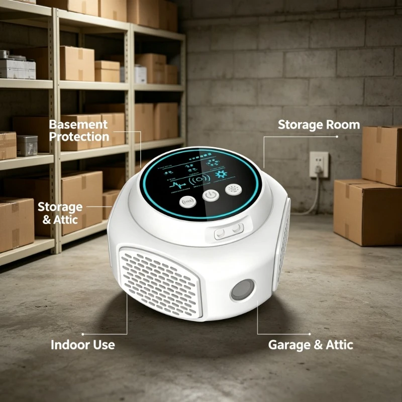 360‑Degree Electronic Ultrasonic Deterrent Repeller for Storage Room Home Multi‑Pest Control