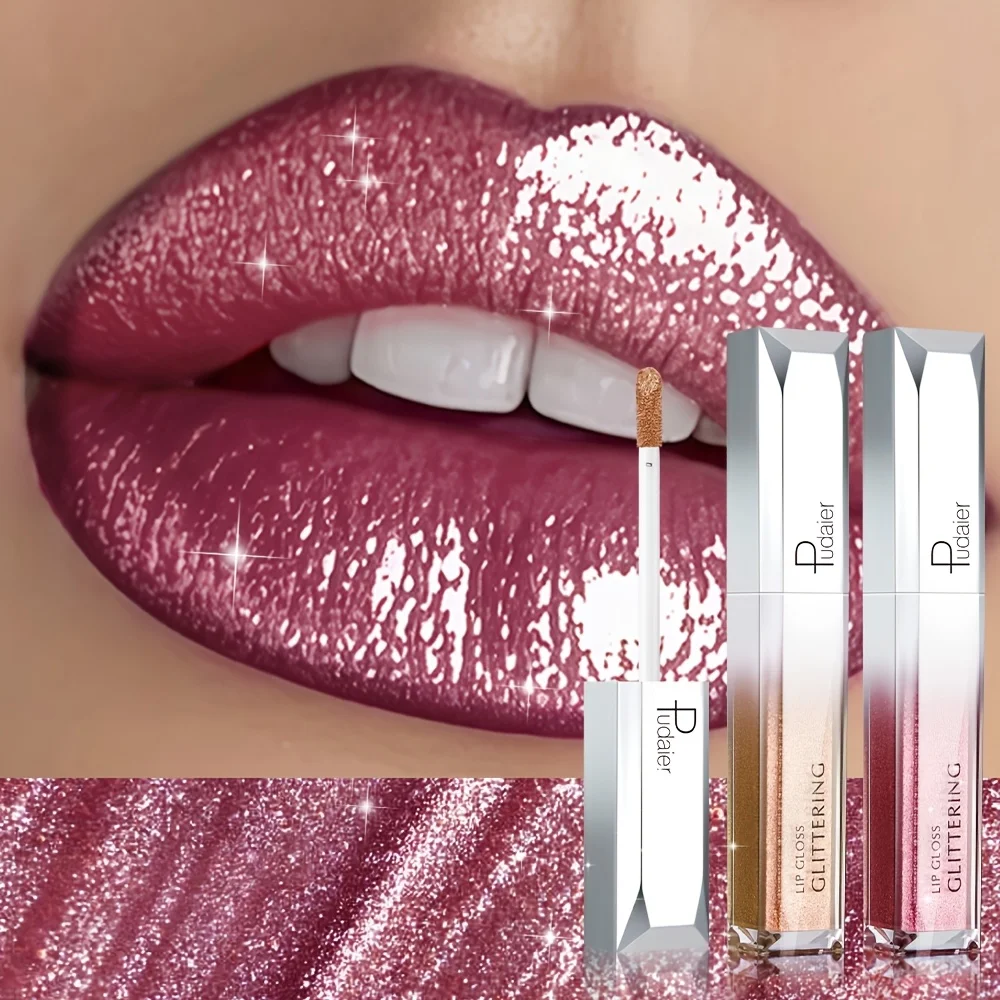 3-Pack Metallic Diamond Lip Gloss | Vibrant Shine, Smooth Hydration & Long-Lasting Sparkle | High-Impact Lip Combo