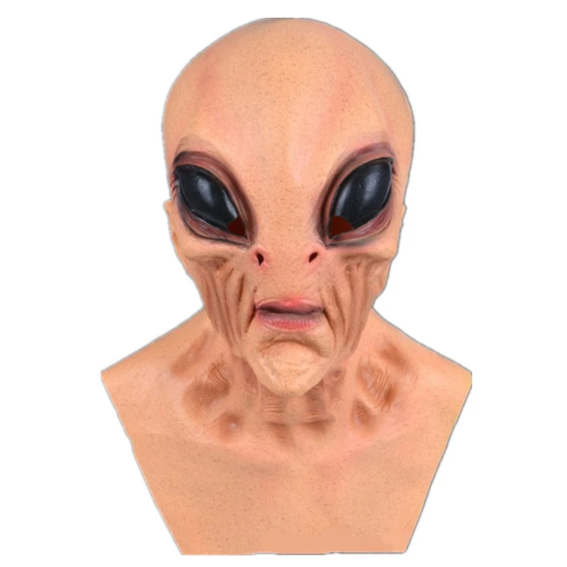 Funny Halloween Party Mask Alien Mask Horror Faceless Man Masks Creepy Alien Full Headgear Latex Helmet Carnival Party Decor