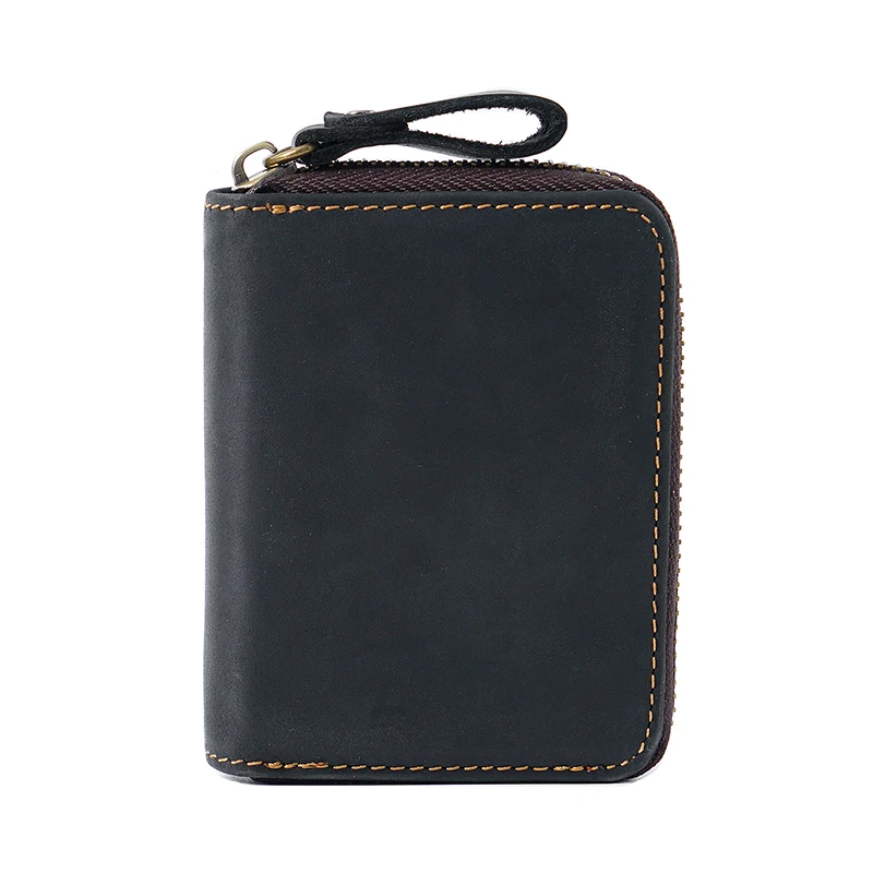 Top Schicht Rindsleder Airtag Karte Tasche Retro Echtes Leder RFID Blocking Kreditkarte Halter Anti-verloren Männer Frauen Geldbörse – Detail 11
