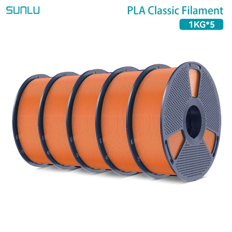 SUNLU Hoge snelheid PLA Classic, matte textuur, 5 kg 1 kg/rol 1,75 mm toleranties +/-0,02 mm filament, niet-wirren, 600 mm/s hoge taaiheid