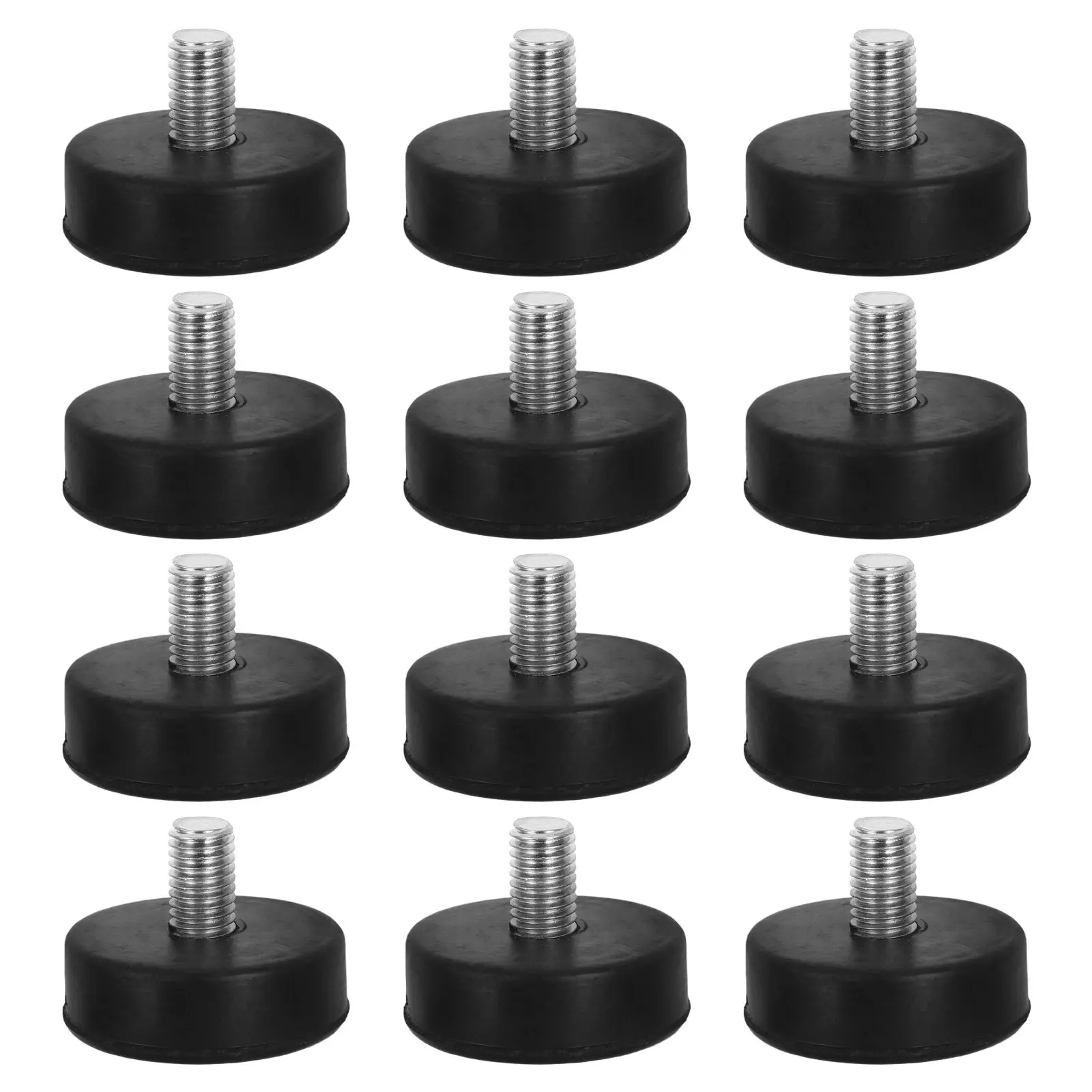 12Pcs Screw on Anti Shock Pad Rubber Vibration Isolator Feet M10 Thread Heavy Duty Non Skid Shock Absorbing Pads for Furniture