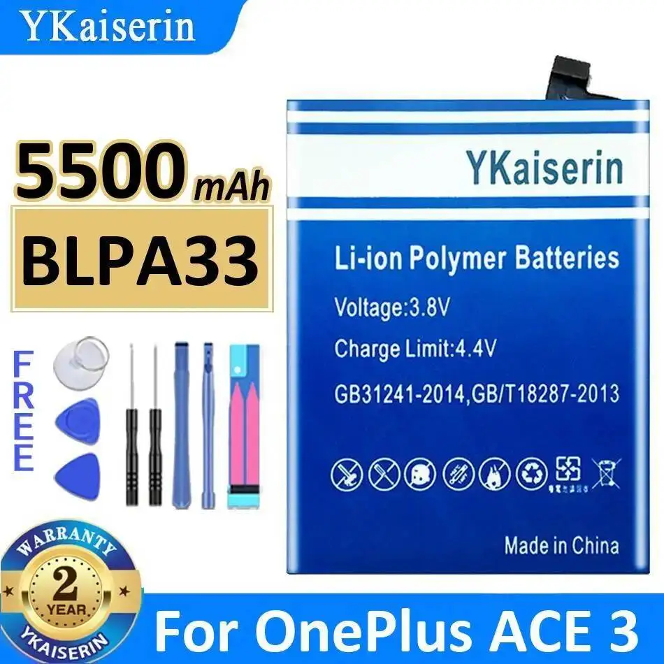 

Аккумулятор для мобильного телефона OnePlus Ace 3, легкий, с длительным сроком службы, 5500 мАч, BLPA33