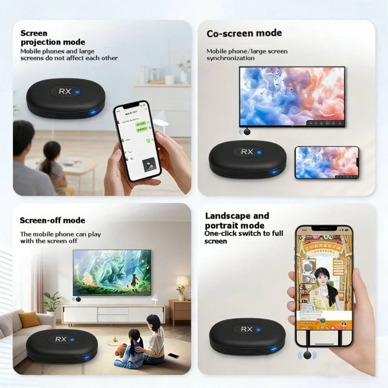 giftnew 1080P Wireless Screen Mirroring Device, Dual-Band 5G, -Compatible Output for Home and Business