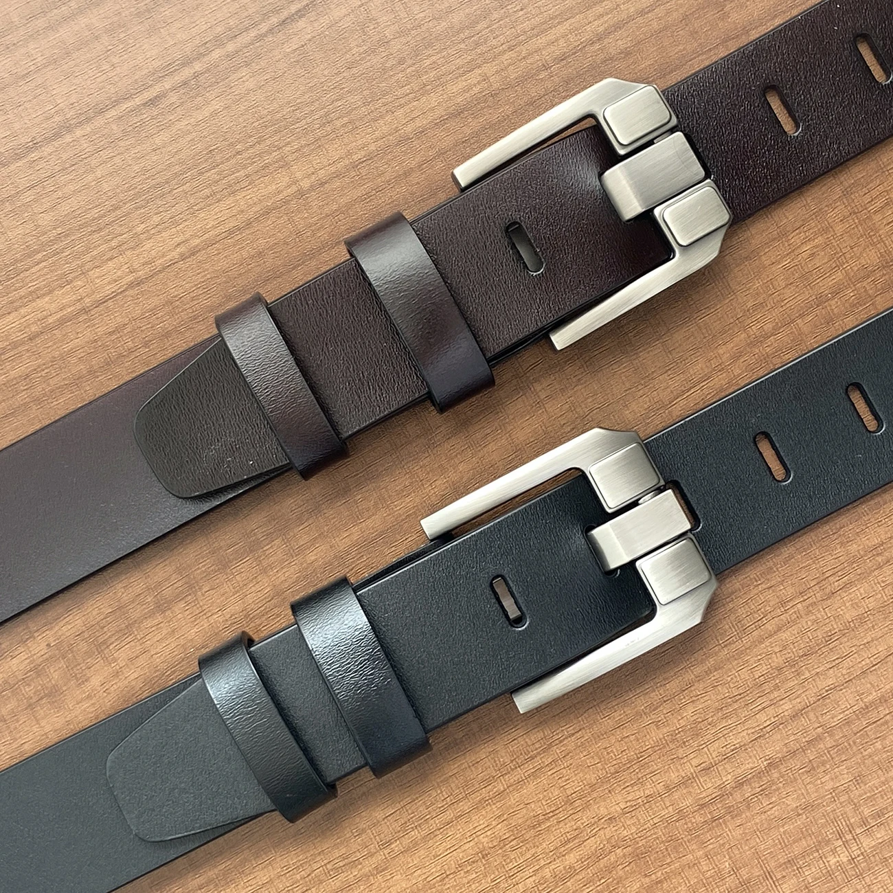Men's Genuine Leather Belt with Wide Needle Buckle Pure Cowhide Factory Direct Casual Jeans Gift for Birthdays