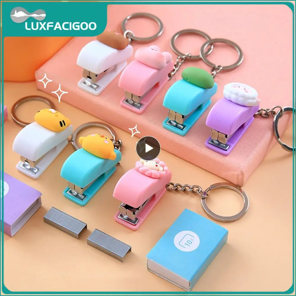 Mini grampeador Criatividade Papelaria Presentes, Conveniente e Durável Grampeador Animal Bonito, Acessórios de escritório, Estudante
