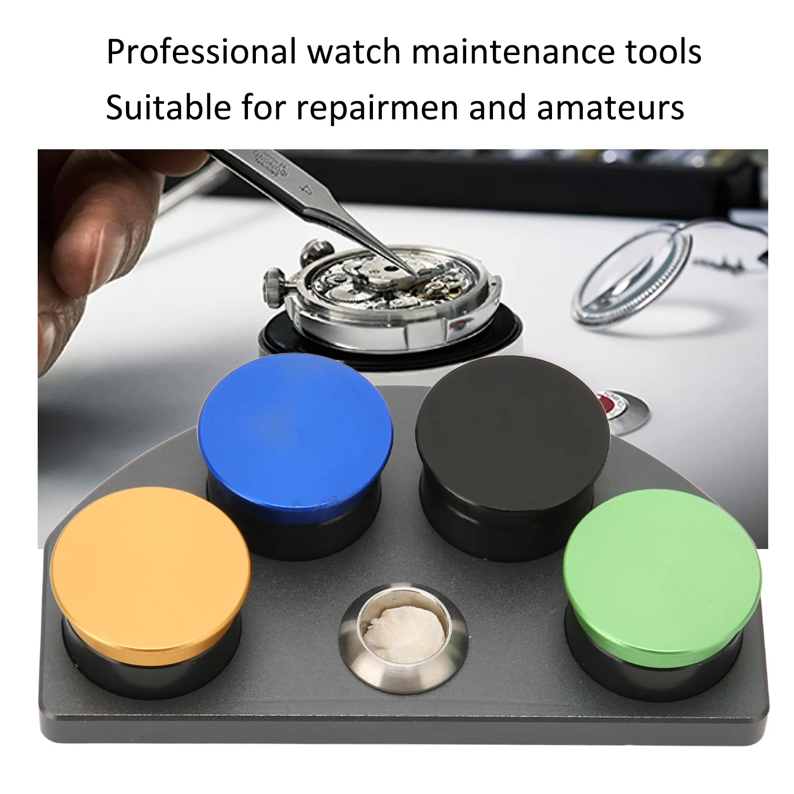 4 Dish Watch Oil Cup Simple Use Rust Proof Wear Resistant Professional Watch Repairing Accessory 4 Dish Watch Oil Dip Tool