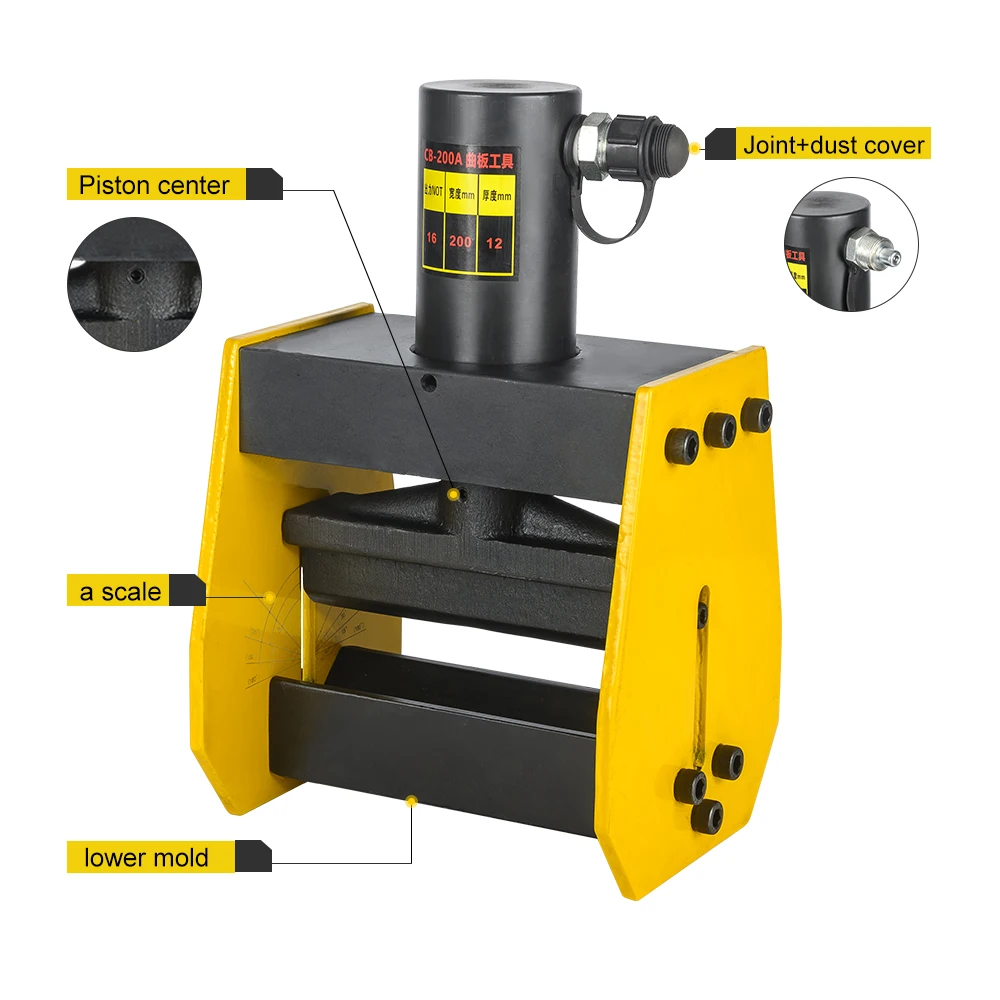 

CB-200A Portable Hydraulic Bending Machine Bending Tool Cable Sheet Metals Cu/Al Busbar Bender