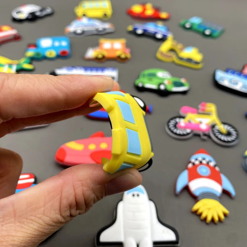 2024 New PVC Magnets for Refrigerator Decor Cartoon Cars Vehicle Cute Fridge Magnet for Children Magnetic Sticker for Kids Toy