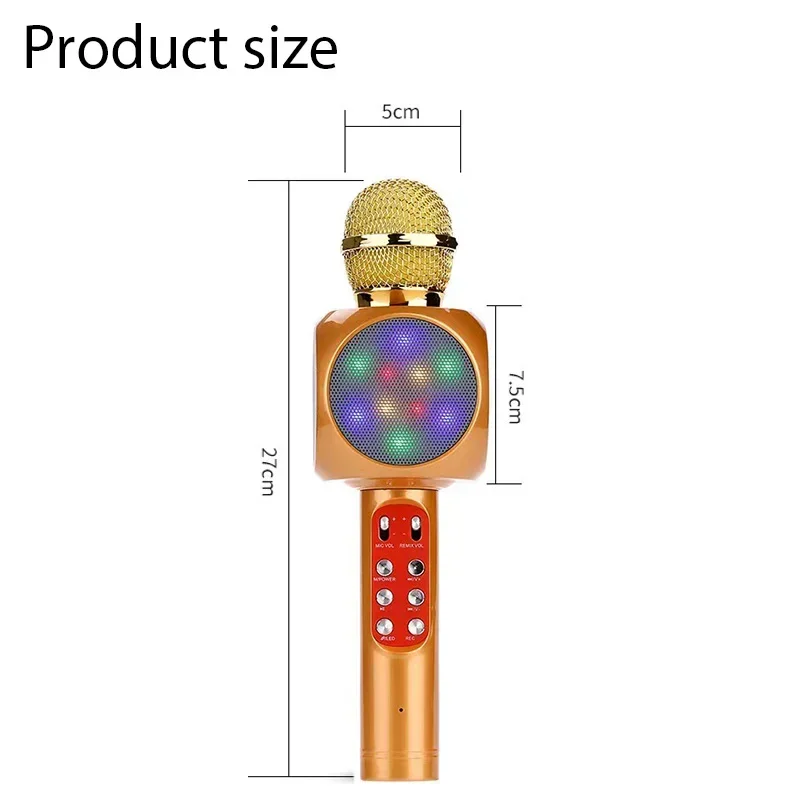 Immagine 7: WS1816 Microfono per karaoke wireless per bambini Microfono per bambini Microfono per bambini Bluetooth con luci a LED Altoparlante per microfono portatile