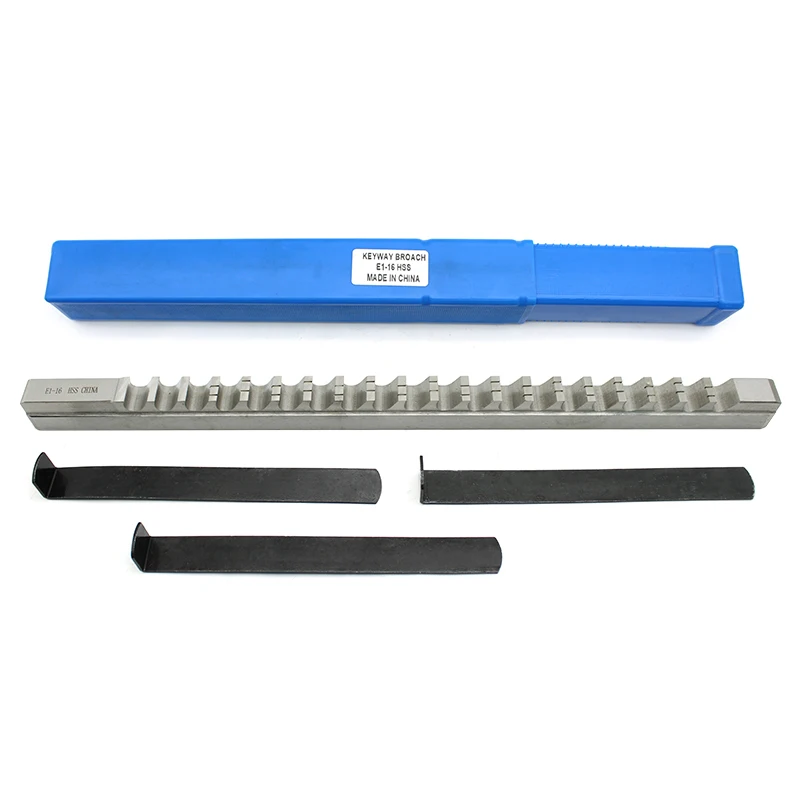 16mm E Push-Type HSS Keyway Broach E1/16 Metric Sized Cutting Tool for CNC Machine New with 3pcs Shim