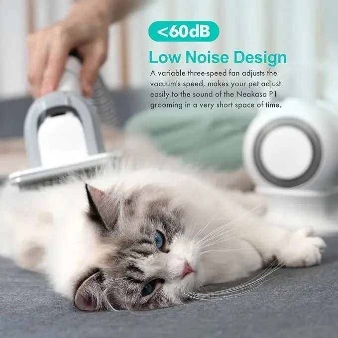 neabot Neakasa P1 Pro Pet Grooming Kit & Vacuum Suction 99% Pet Hair, Professional Clippers with 5 Proven Grooming Tools