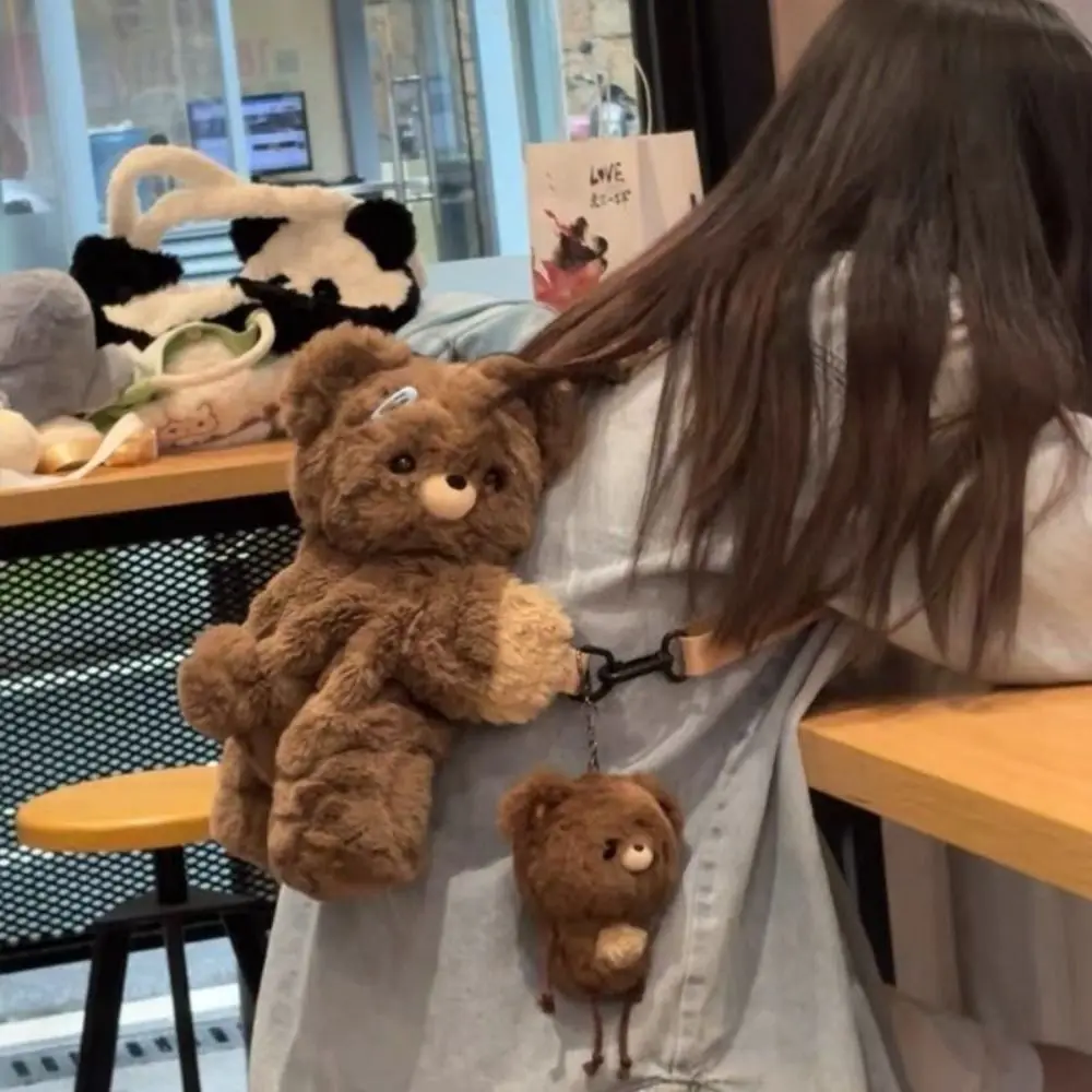 

Korean Style Bear Doll Crossbody Bag Plush Toy Soft Children's School Bag JK Lolita Backpack Animal Shoulder Bag Birthday Gifts