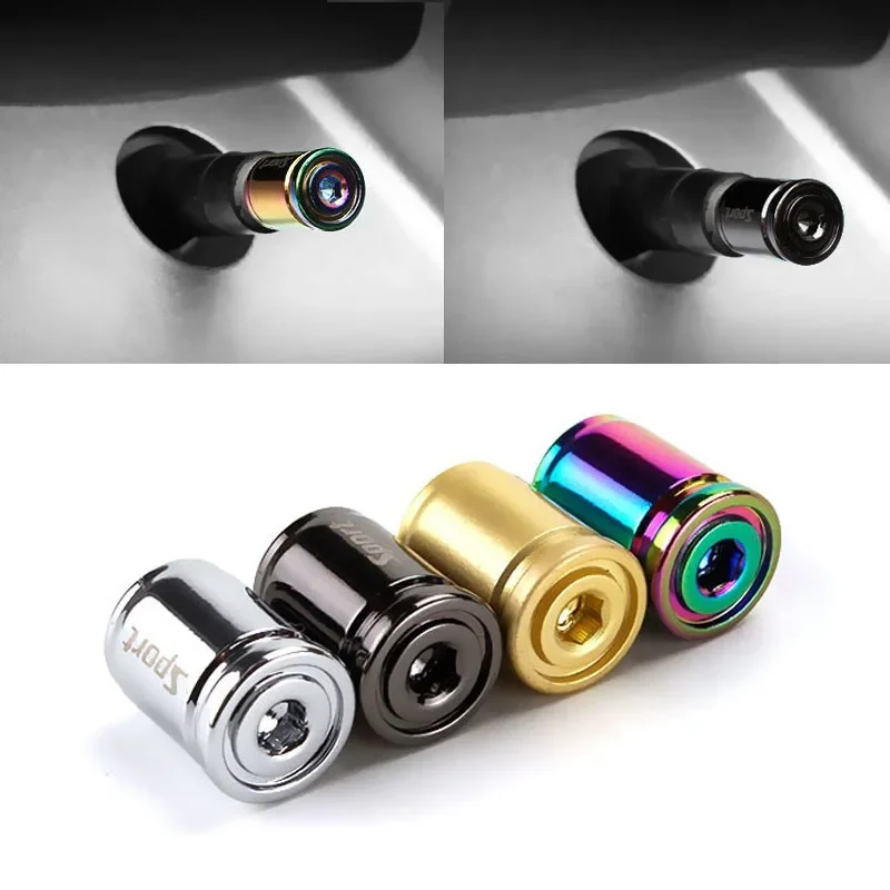 4Pcs Anti Theft Tire Valve Caps Sport Style Valve Stem Covers Dust Proof Caps for Wheels Decorative Tyre Brass Auto Accessories