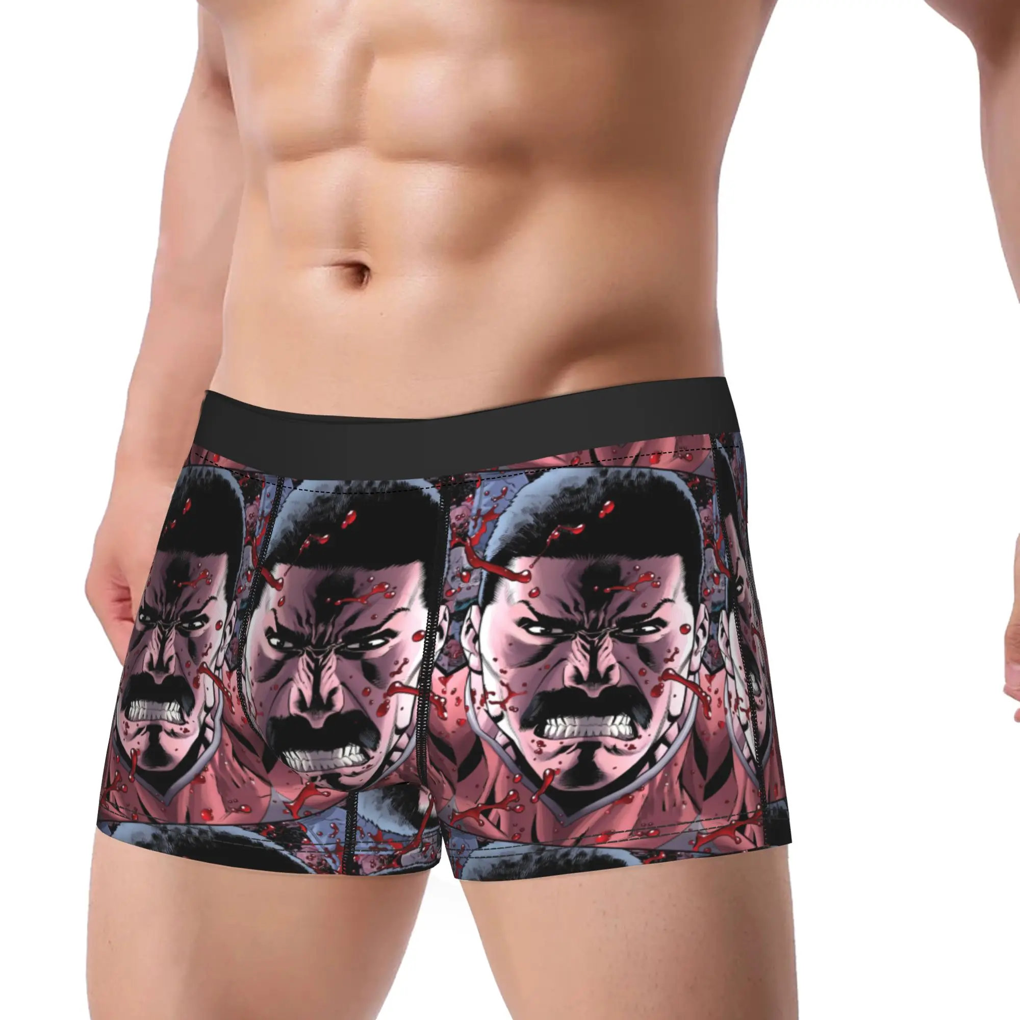 Funny Anime Comic Print Shorts Briefs  Underwear Quality Men Soft Trend Boxer Shorts Printed Oversize Panties