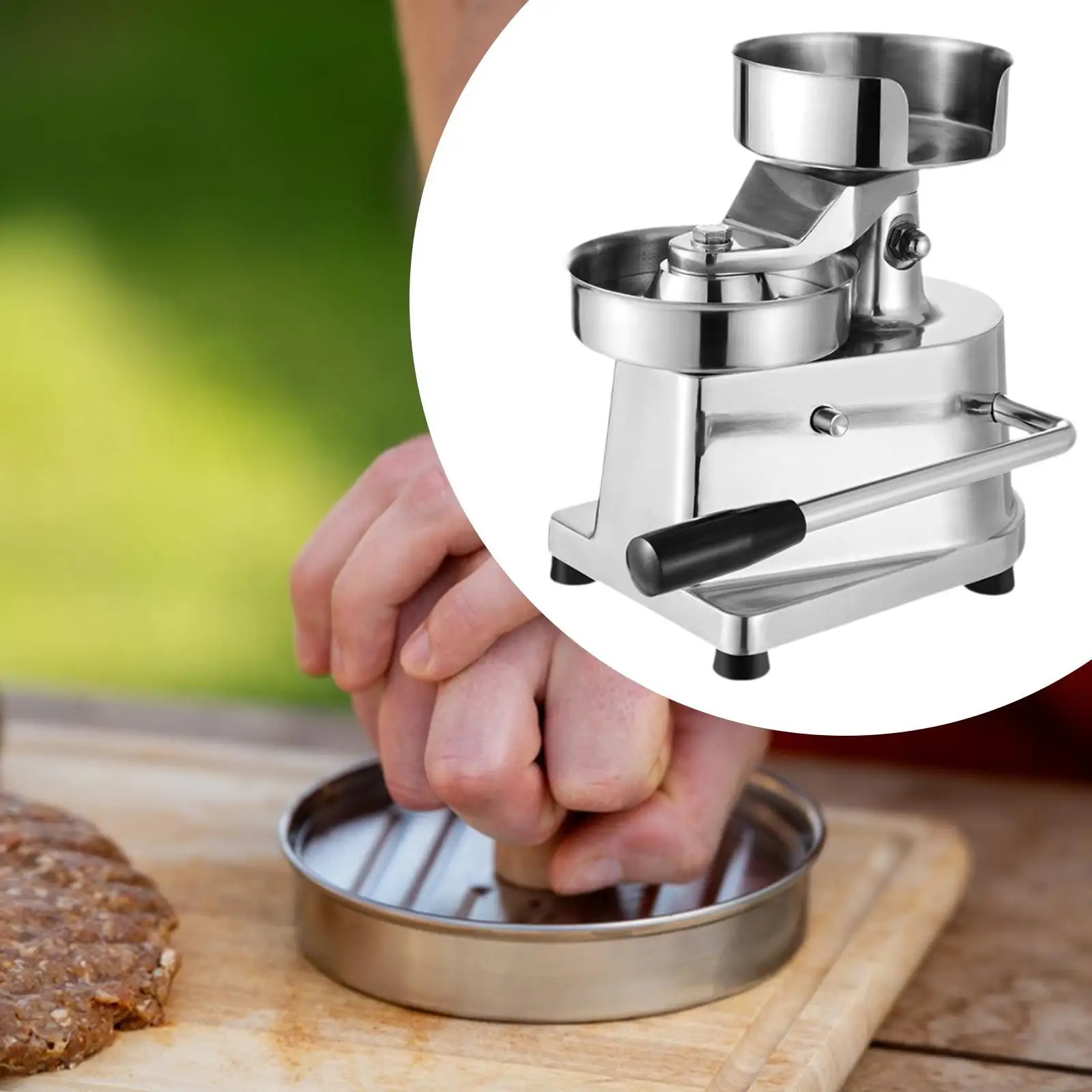 

Hamburger Patty Maker Модель Burger Patty с ручкой Круглая форма Пресс для гамбургеров Коммерческий для гамбургеров Плеты Барбекю Приготовление говядины
