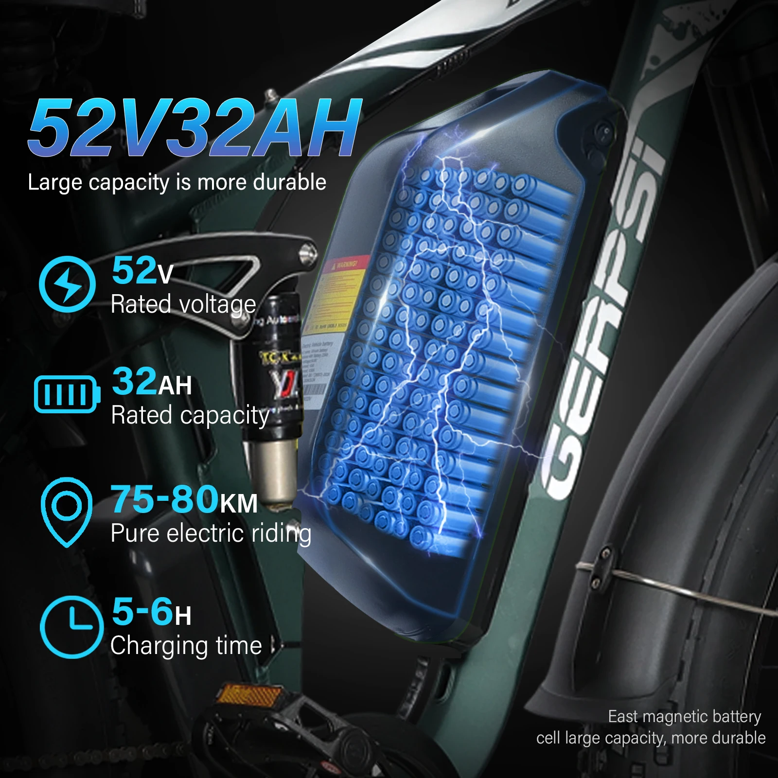 دراجة كهربائية جبلية DP2603 3000 واط محرك مزدوج 52 V32AH بطارية مدينة ركاب دورة كهربائية 26 بوصة الفرامل الهيدروليكية E-الدراجة الكبار #3