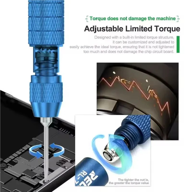 RELIFE RL-725 6 in 1 Adjustable Torque Screwdriver Set For Mobile Phone Notebook PC Computers Small Maintenance Disassembly